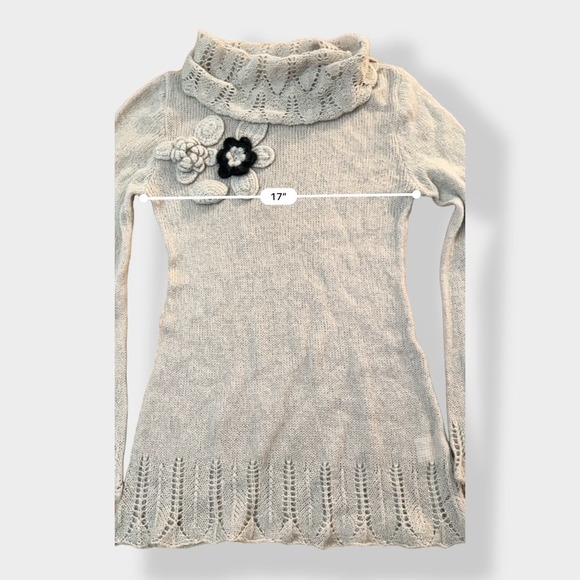 Max & Co Crochet floral appliqué Wool and Mohair Sweater Size‎ 40 - Picture 6 of 9